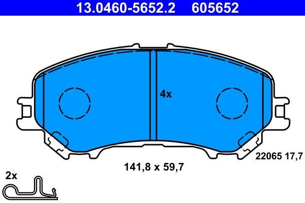 Jeu de 4 plaquettes de frein ATE ref. 13.0460-5652.2