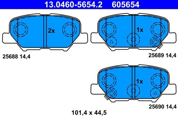 Jeu de 4 plaquettes de frein ATE ref. 13.0460-5654.2