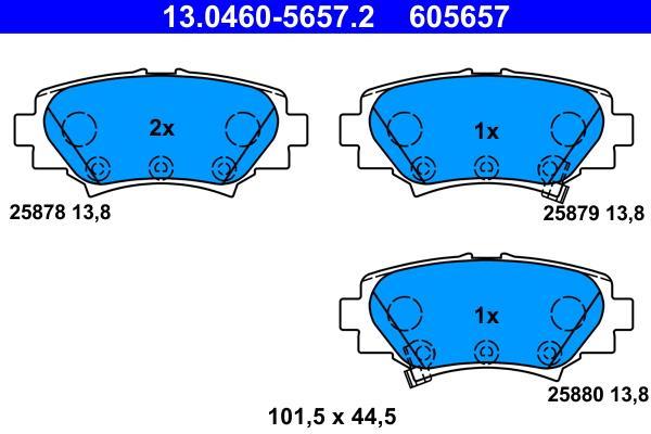 Jeu de 4 plaquettes de frein ATE ref. 13.0460-5657.2