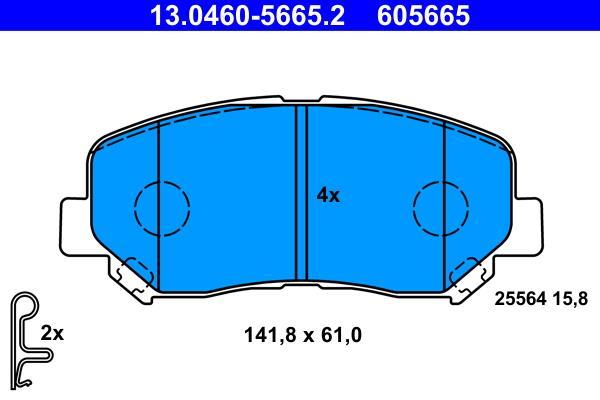 Jogo de 4 pastilhas de travão ATE ref. 13.0460-5665.2