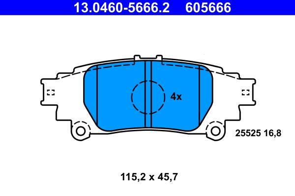 Jeu de 4 plaquettes de frein ATE ref. 13.0460-5666.2