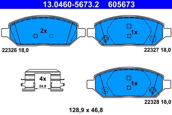 Jeu de 4 plaquettes de frein ATE ref. 13.0460-5673.2