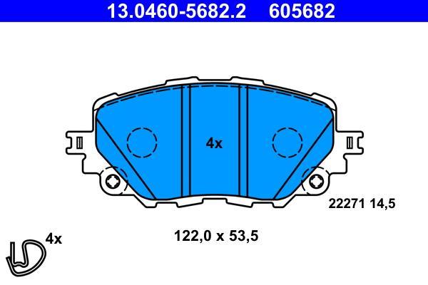Jeu de 4 plaquettes de frein ATE ref. 13.0460-5682.2