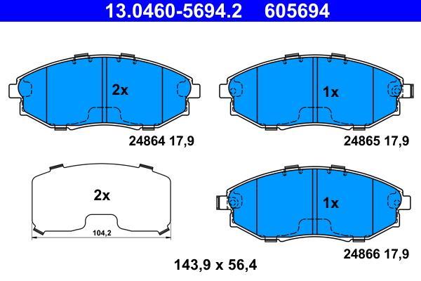 Jeu de 4 plaquettes de frein ATE ref. 13.0460-5694.2