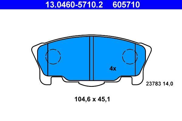 Jeu de 4 plaquettes de frein ATE ref. 13.0460-5710.2