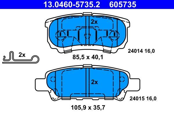 Jeu de 4 plaquettes de frein ATE ref. 13.0460-5735.2