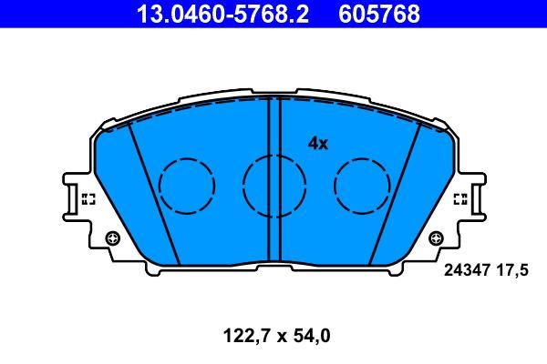Jeu de 4 plaquettes de frein ATE ref. 13.0460-5768.2