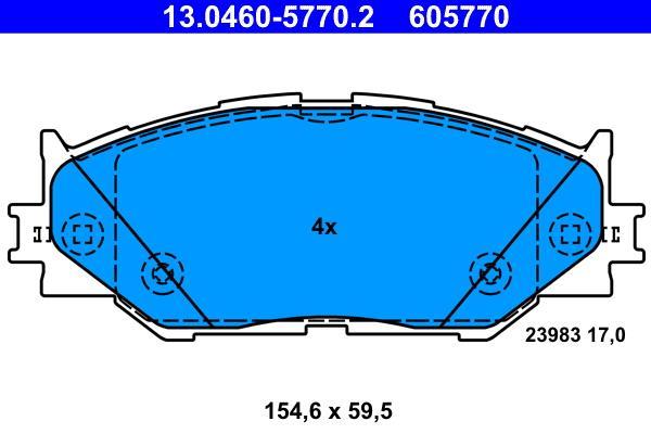 Jogo de 4 pastilhas de travão ATE ref. 13.0460-5770.2