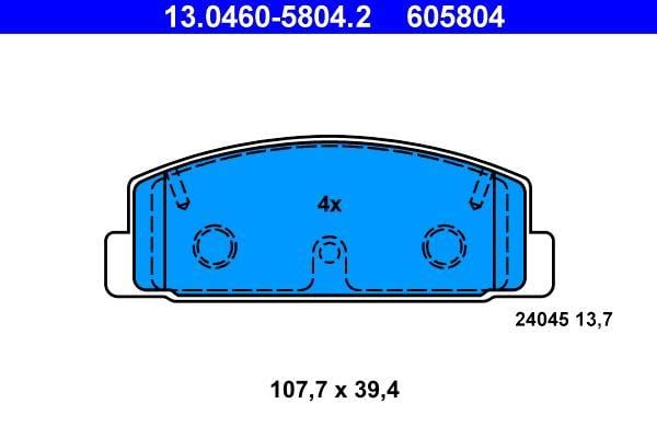 Jeu de 4 plaquettes de frein ATE ref. 13.0460-5804.2
