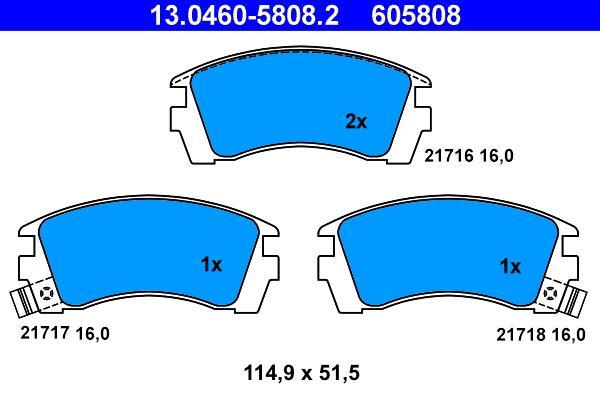 Jeu de 4 plaquettes de frein ATE ref. 13.0460-5808.2