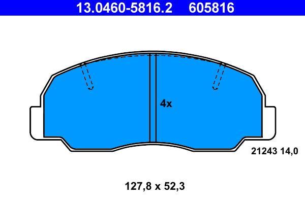 Jeu de 4 plaquettes de frein ATE ref. 13.0460-5816.2