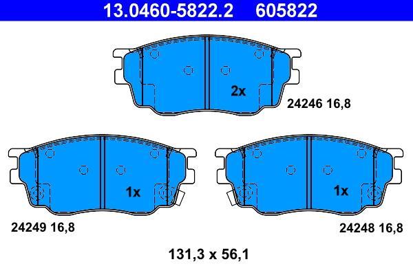 Jeu de 4 plaquettes de frein ATE ref. 13.0460-5822.2