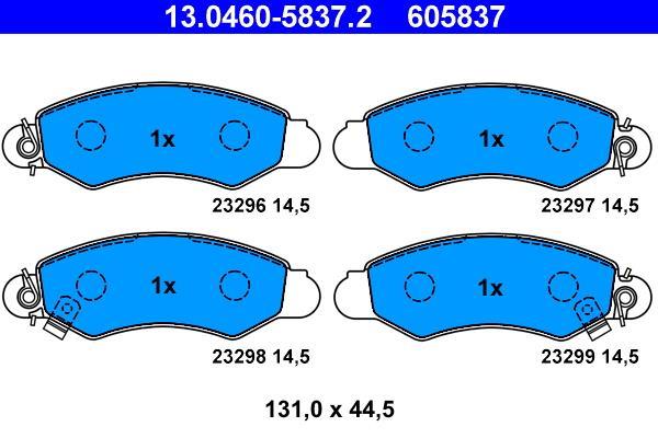Jeu de 4 plaquettes de frein ATE ref. 13.0460-5837.2