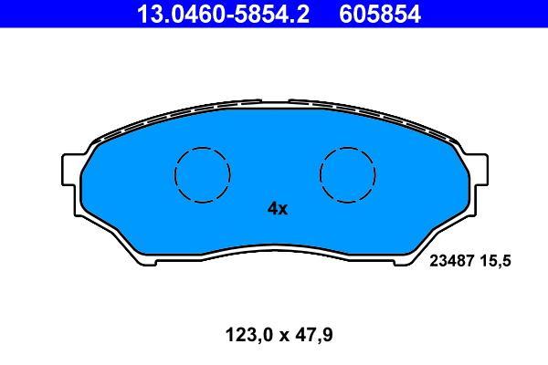Jeu de 4 plaquettes de frein ATE ref. 13.0460-5854.2