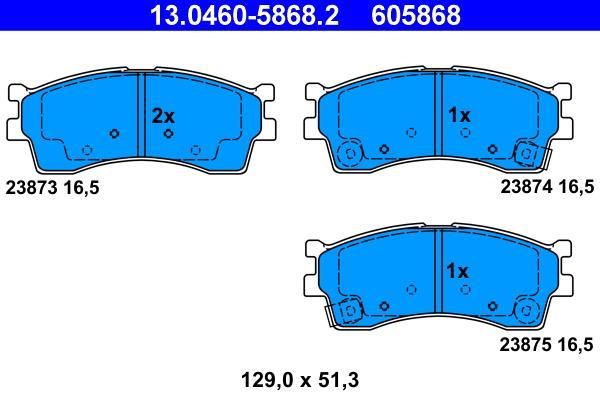Jeu de 4 plaquettes de frein ATE ref. 13.0460-5868.2