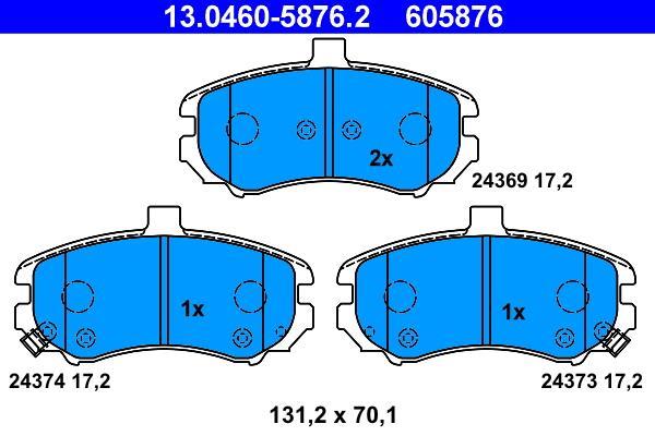 Jeu de 4 plaquettes de frein ATE ref. 13.0460-5876.2