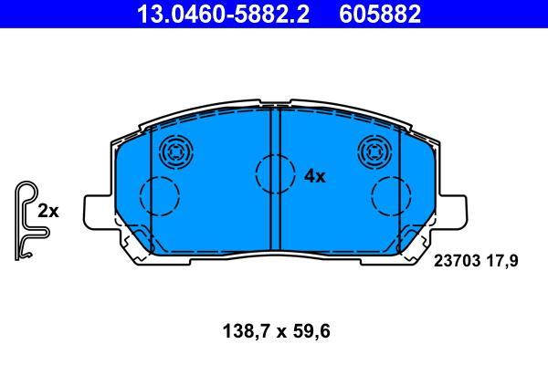 Jogo de 4 pastilhas de travão ATE ref. 13.0460-5882.2