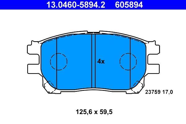 Jeu de 4 plaquettes de frein ATE ref. 13.0460-5894.2