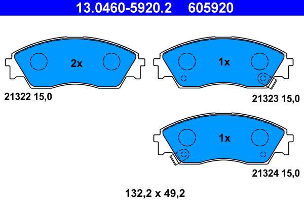 Jeu de 4 plaquettes de frein ATE ref. 13.0460-5920.2