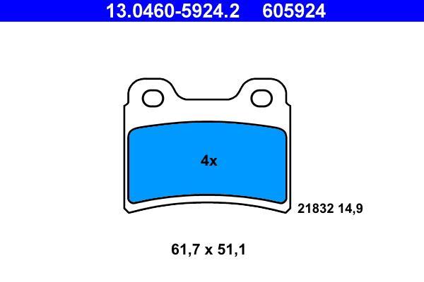Jeu de 4 plaquettes de frein ATE ref. 13.0460-5924.2