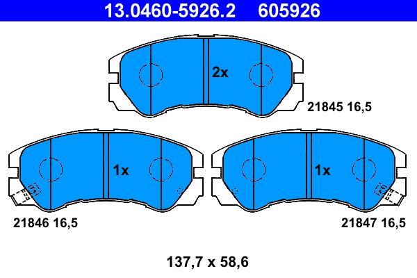 Jogo de 4 pastilhas de travão ATE ref. 13.0460-5926.2