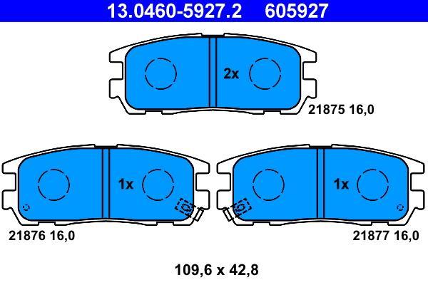 Jeu de 4 plaquettes de frein ATE ref. 13.0460-5927.2