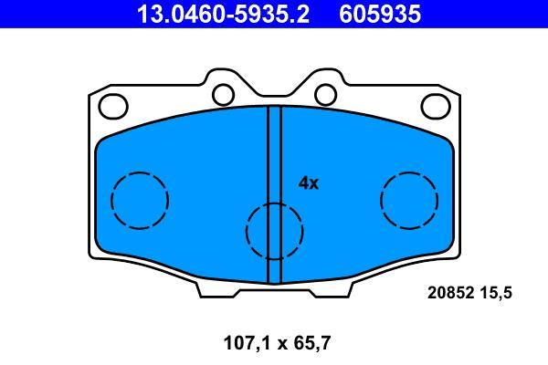 Jeu de 4 plaquettes de frein ATE ref. 13.0460-5935.2