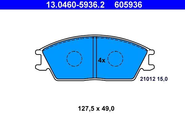 Jeu de 4 plaquettes de frein ATE ref. 13.0460-5936.2