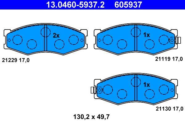 Jeu de 4 plaquettes de frein ATE ref. 13.0460-5937.2