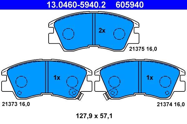 Jeu de 4 plaquettes de frein ATE ref. 13.0460-5940.2