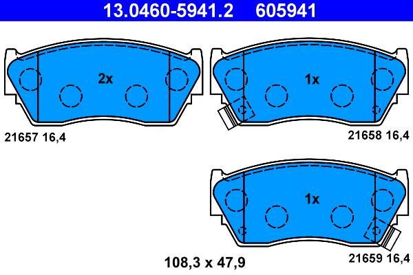 Jeu de 4 plaquettes de frein ATE ref. 13.0460-5941.2