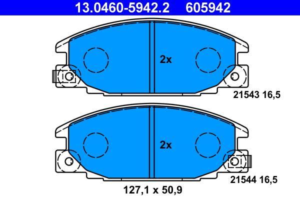 Jeu de 4 plaquettes de frein ATE ref. 13.0460-5942.2