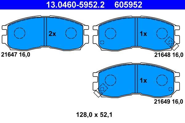 Jeu de 4 plaquettes de frein ATE ref. 13.0460-5952.2