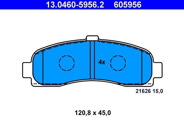 Jeu de 4 plaquettes de frein ATE ref. 13.0460-5956.2