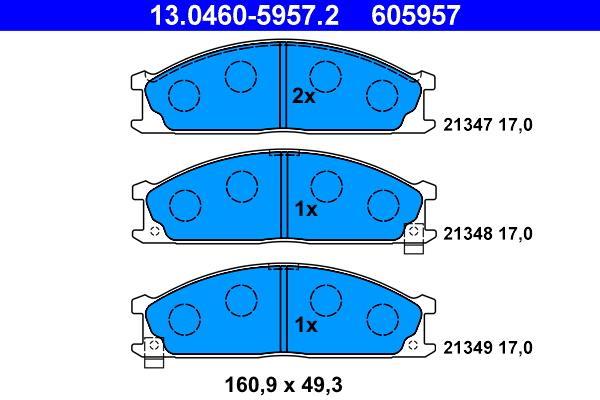 Jeu de 4 plaquettes de frein ATE ref. 13.0460-5957.2