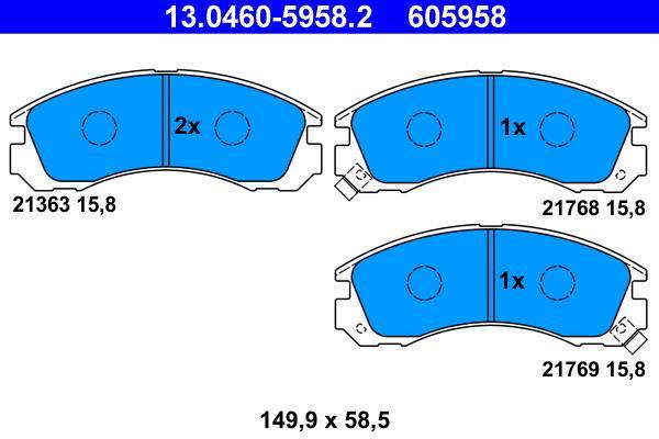 Jeu de 4 plaquettes de frein ATE ref. 13.0460-5958.2