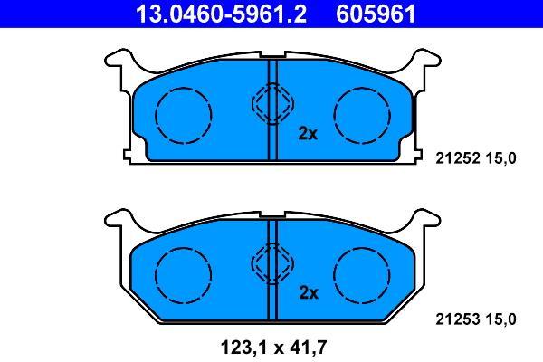 Jeu de 4 plaquettes de frein ATE ref. 13.0460-5961.2