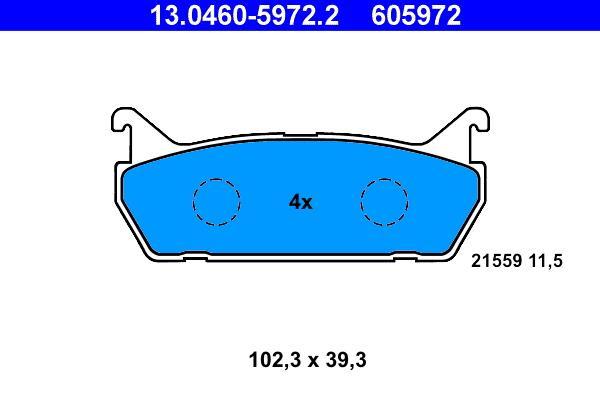 Jeu de 4 plaquettes de frein ATE ref. 13.0460-5972.2
