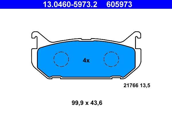 Jeu de 4 plaquettes de frein ATE ref. 13.0460-5973.2