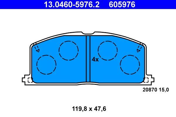 Jeu de 4 plaquettes de frein ATE ref. 13.0460-5976.2