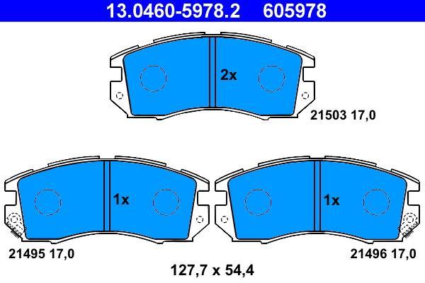 Jeu de 4 plaquettes de frein ATE ref. 13.0460-5978.2