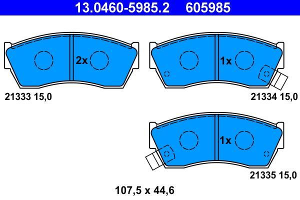 Jeu de 4 plaquettes de frein ATE ref. 13.0460-5985.2