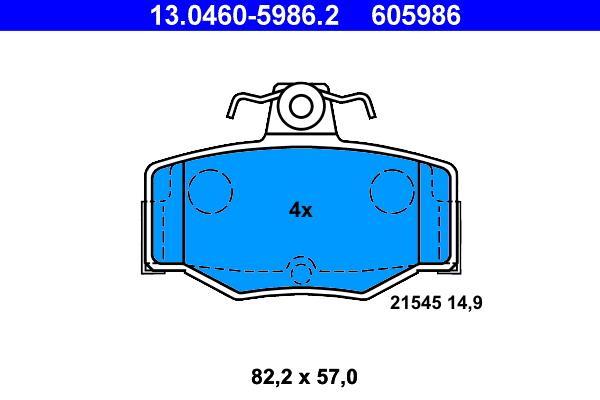 Jeu de 4 plaquettes de frein ATE ref. 13.0460-5986.2