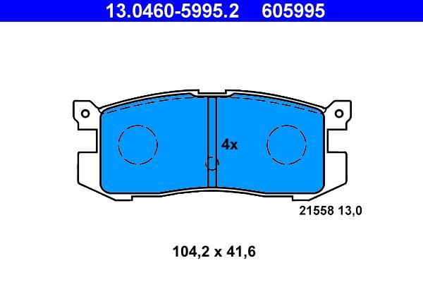 Jeu de 4 plaquettes de frein ATE ref. 13.0460-5995.2