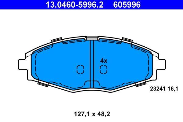 Jeu de 4 plaquettes de frein ATE ref. 13.0460-5996.2