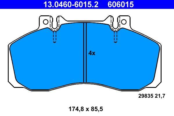 Jeu de 4 plaquettes de frein ATE ref. 13.0460-6015.2