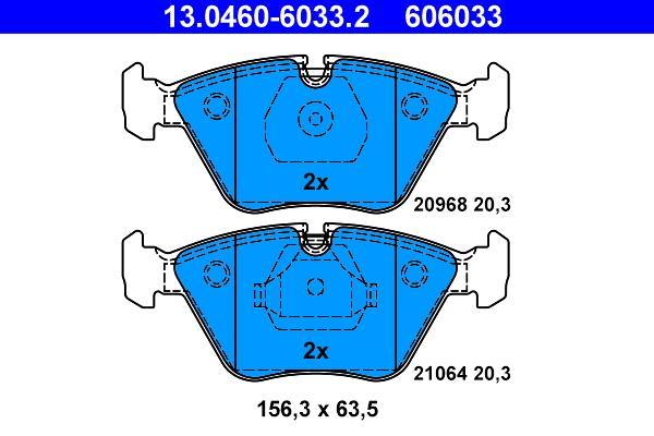 Jeu de 4 plaquettes de frein ATE ref. 13.0460-6033.2