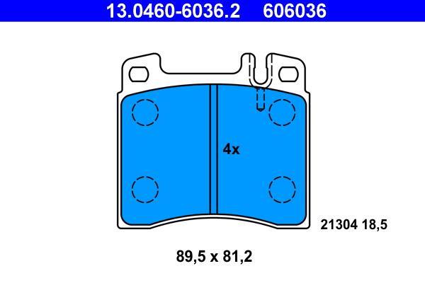 Jeu de 4 plaquettes de frein ATE ref. 13.0460-6036.2