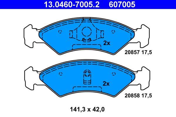 Jeu de 4 plaquettes de frein ATE ref. 13.0460-7005.2