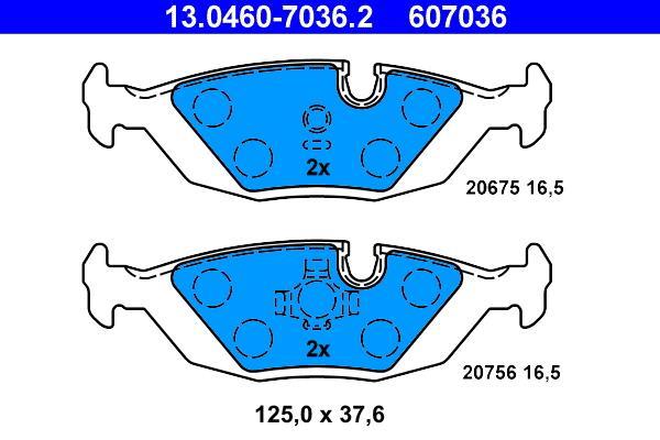 Jeu de 4 plaquettes de frein ATE ref. 13.0460-7036.2